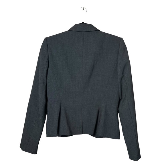 Calvin Klein Blazer Jacket Size 4 Fitted Career Office Wear In Charcoal Grey - Picture 4 of 7